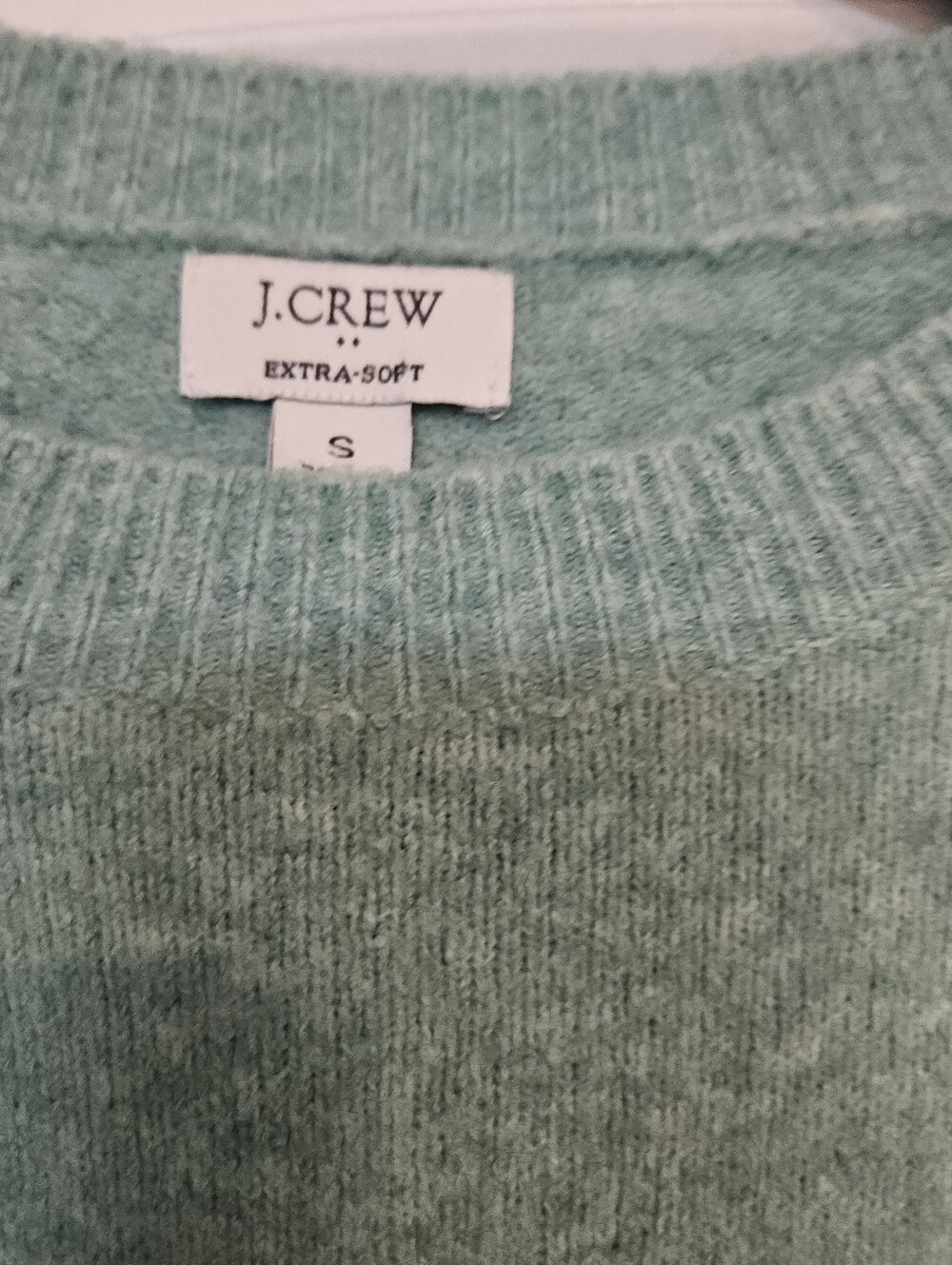 J Crew S Extra Soft Wool Blend Sweater Green - Picture 3 of 5